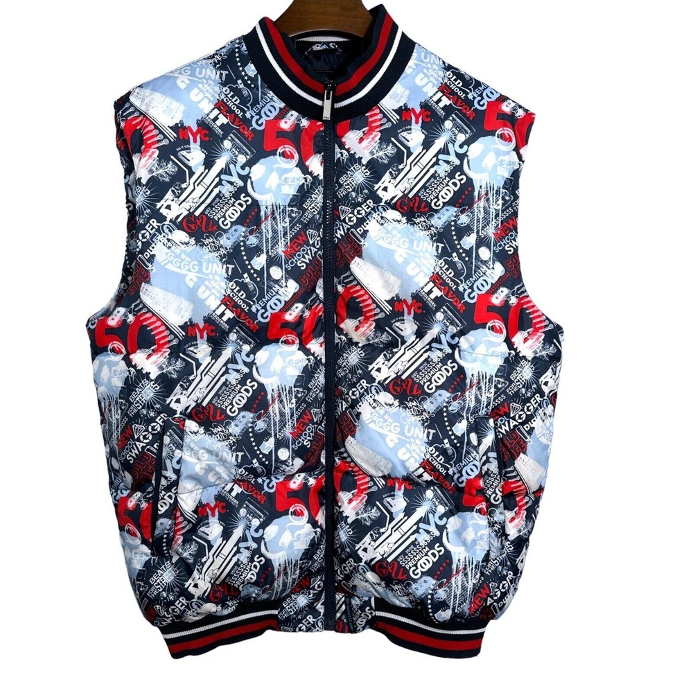 G-UNIT x Premium Goods 50¢ Puffer Jacket Vest Size‎ XL Hip Hop Streetwear Y2K